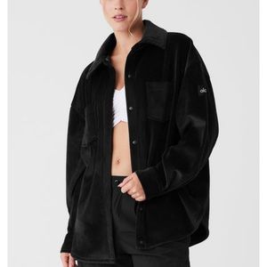 Alo ribbed velour black size Medium